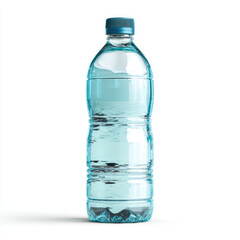 Clear light teal plastic water bottle