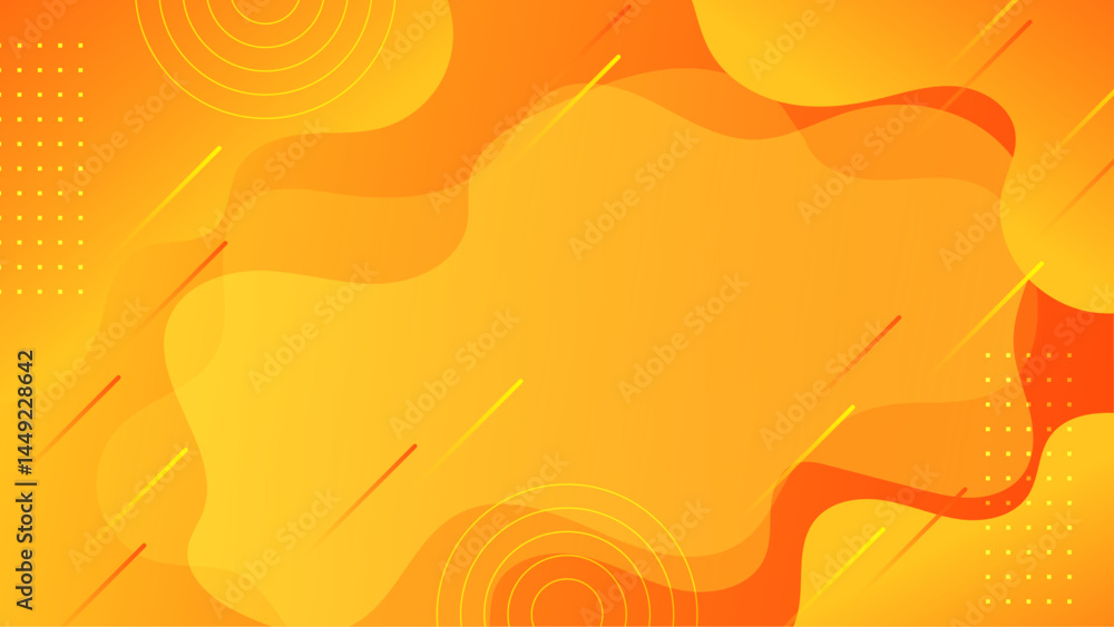 Poster orange and yellow abstract background with geometric shapes. suitable for design projects, digital a