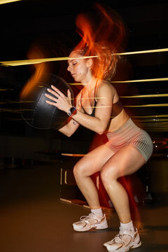 Intense workout session in a modern gym with dynamic motion