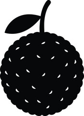 lychee fruit silhouette vector icon on white 