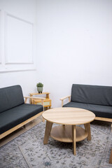 Waiting Area For Patients With Doctor Appointments In Modern Healthcare Clinic In Private Practice Hospital.