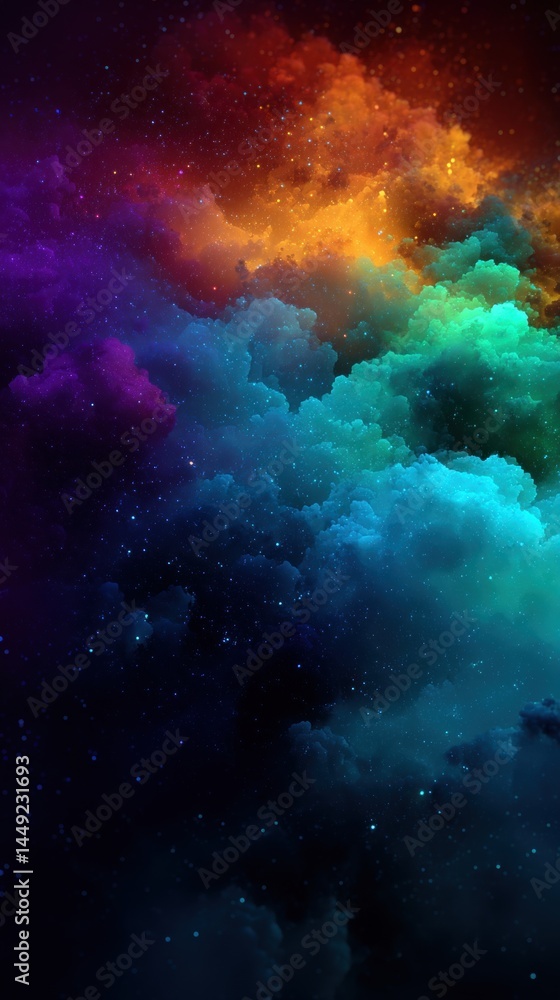 Wall mural abstract colorful nebula in space