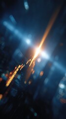 Fototapeta premium A glowing light beam in a futuristic cityscape