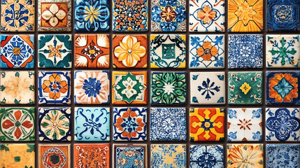 Colorful Mexican Tiles Pattern Background Texture