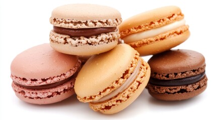 Fototapeta premium Delectable macaroons, a colorful stack of sweet dessert treats for any occasion 
