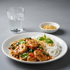 Delicious spaghetti pasta with meat and tomato sauce is a classic meal served on a plate