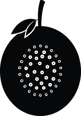 passion fruit silhouette vector illustration 