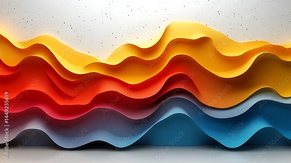 Poster abstract waves vibrant layered color scheme