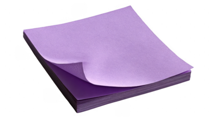 Stack of Purple Paper Sheets Craft Supplies and Textures isolated on transparent background