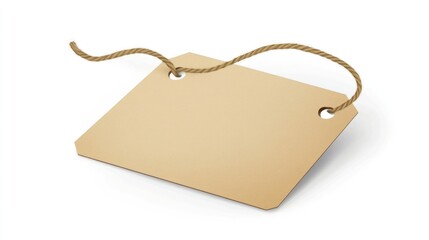 Blank tan tag with string