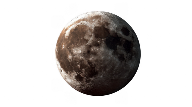 HighResolution Moon  Lunar Surface Crater Details Space Background isolated on transparent background