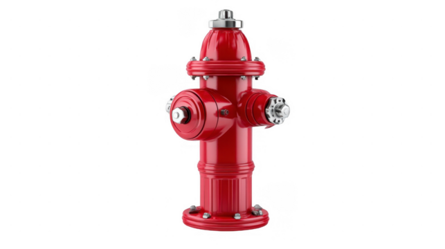 HighQuality 3D Model of a Red Fire Hydrant isolated on transparent background