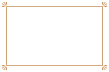 Elements of ornate vintage frames. Border gold on white classic calligraphy swirls, floral motifs. Design print for greeting cards, wedding invitations, restaurant menu, royal certificates. Set 71
