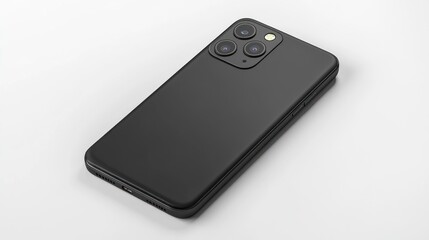 Modern black smartphone, rear view