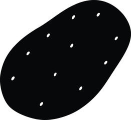 potato silhouette vector on white background 