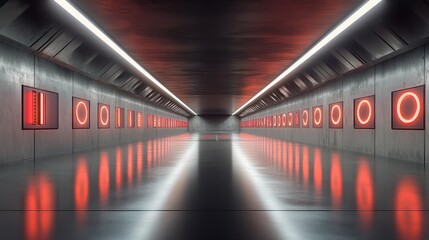 Obraz premium Futuristic tunnel illustration