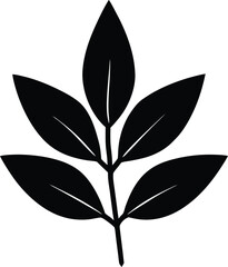 sage leaves silhouette vector icon on white 