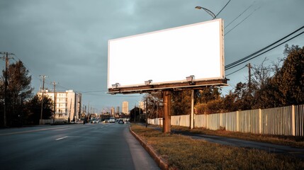 Obraz premium Blank Billboard on a City Roadside