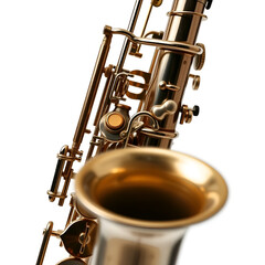 Obraz premium Musical Instruments Concepts.Closeup of Alto Saxophone Isolated Over White Background.