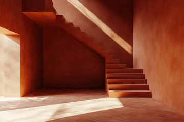 Fototapeta premium Interior architectural design staircase building