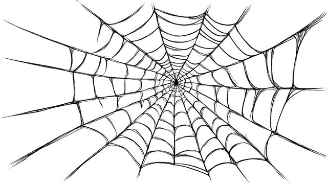 Spider web black on transparent background for Halloween