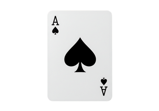 Ace of Spades: High-Resolution Playing Card on Light Gray Background