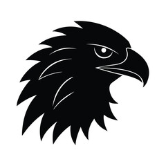 Eagle Head Silhouette in Black Vector Style