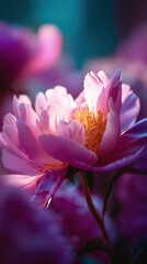 Fototapeta premium Close-up of a Pink Peony Flower with Soft Background