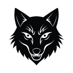 Howling Wolf Head Silhouette Front View
