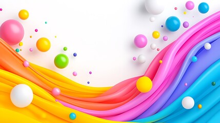 Vibrant Rainbow Geometric Design with Interlocking Circles and Spheres