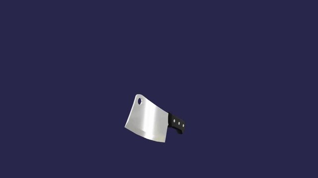 Animation of a butcher knife with a black handle