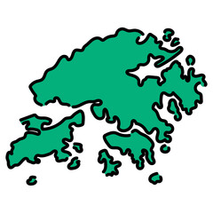 手書き_香港_ベクター素材