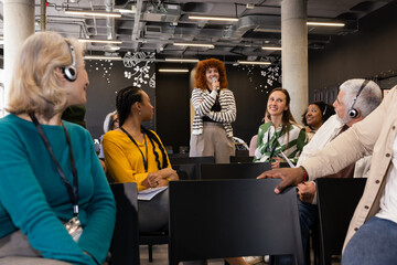 Diverse group interaction during a community discussion meeting