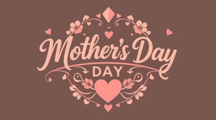 Happy mother's day celebration with floral heart design for greeting cards and social media posts special day