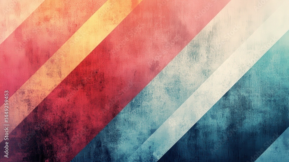 Poster abstract background with diagonal stripes and distressed texture