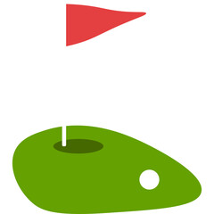 Golf Green Field with Flag