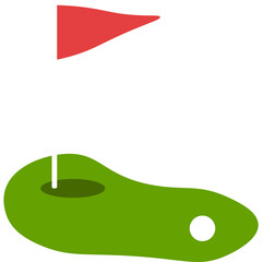Golf Green Field with Flag