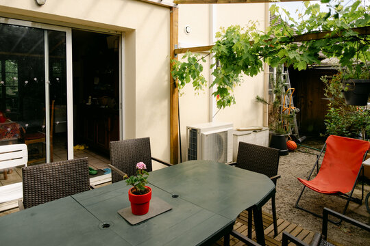 patio with mini split air conditioner  and heater / inverter  