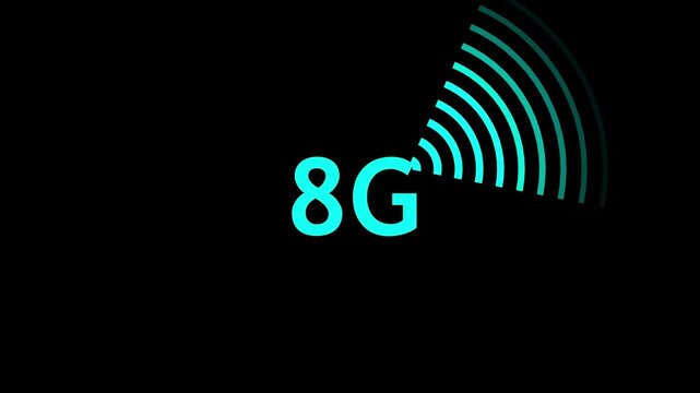 8G network concept animation on white background. Update the network system. UHD 4K