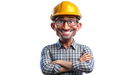 worker standing smiling pose