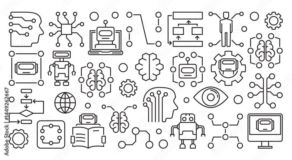 Aufkleber techs future robotics brains and chips