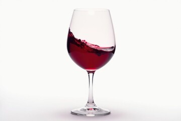Rich red wine, swirling in glass against pure white backdrop, alcohol, Merlot