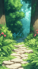 Fototapeta premium Enchanted Forest Pathway: A Serene Nature Scene