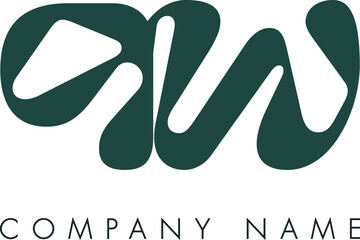 Creative Abstract Initial Letter PW Logo Design