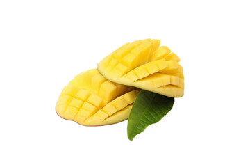 PNG,Ripe sliced fresh mango, isolated on white background