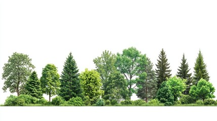 Fototapeta premium Forest edge on white background