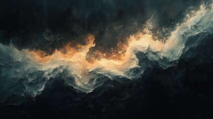 Fototapeta premium Abstract cloudscape of dark and light, textured forms