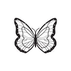 Monarch butterfly silhouettes collection, vector illustration isolated on white background