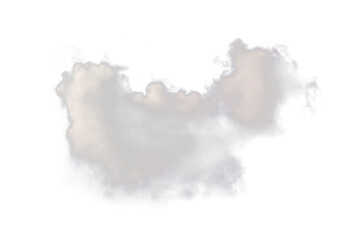 white cloud flying isolated on white background
