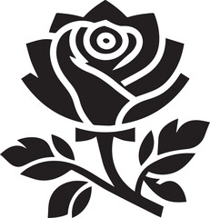 Vector black of a rose flower